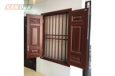 Mẫu cửa sổ thép vân gỗ cho nhà tắm đẹp, sang miễn bàn