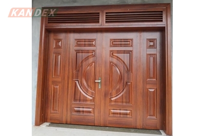 Cửa thép vân gỗ đẹp thiết kế dành cho các căn hộ cao cấp