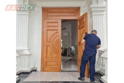 Cửa Thép Chống Cháy 2 Cánh Vân Gỗ Cao Cấp, Chống Cong Vênh