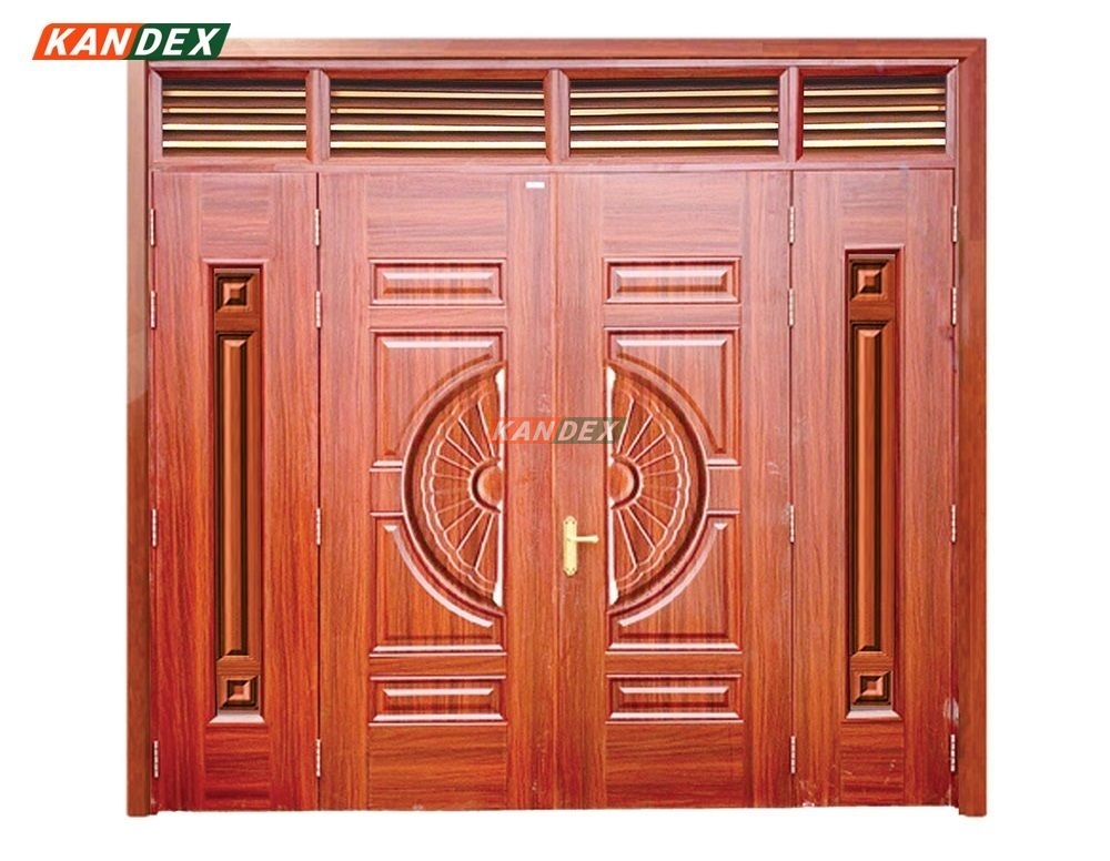 Cửa thép vân gỗ 4 cánh
