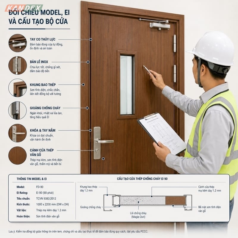 Cửa Khung Thép Vân Gỗ – Cách Đối Chiếu Số Series Với Hồ Sơ PCCC
