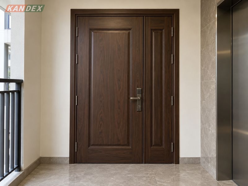 Cửa Thép Vân Gỗ 2 Cánh Lệch – Lưu Ý Lắp Đặt Tại Tầng Cao